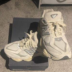 New Balance 9060 Sneakers in Cream and Light Gray